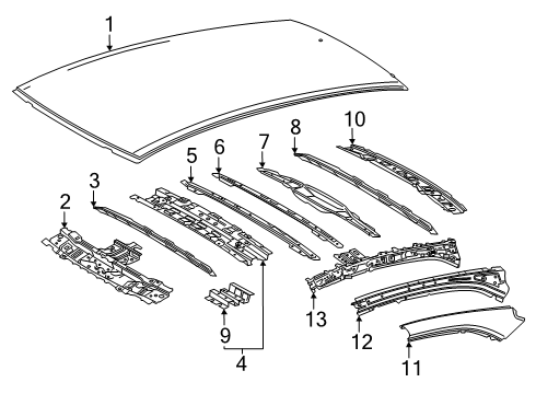 2025 Toyota Camry Roof & Components Diagram 2 - Thumbnail