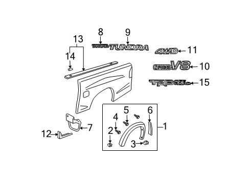 2004 Toyota Tundra Exterior Trim - Pick Up Box Diagram
