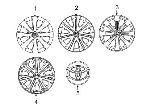 2010 Toyota Corolla Wheel Cover Diagram for 42621-02060