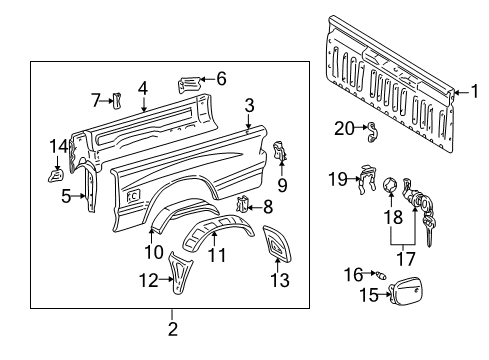 2002 Toyota Tundra Fuel Door - Body Diagram 2 - Thumbnail