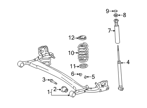 2004 Scion xA Rear Suspension Components Diagram