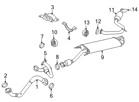 2007 Toyota RAV4 Exhaust Components Diagram