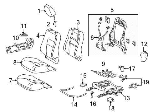 2018 Toyota Corolla iM Passenger Seat Components Diagram