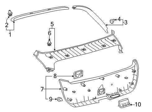 2020 Toyota Prius AWD-e Interior Trim - Lift Gate Diagram