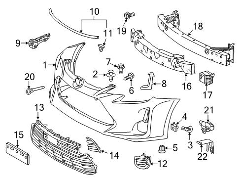 2015 Scion tC Bumper & Components - Front Diagram