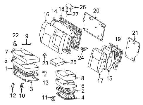 2005 Toyota 4Runner Rear Seat Components Diagram 3 - Thumbnail