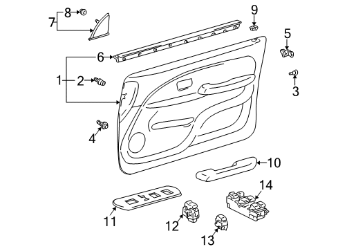 1999 Toyota 4Runner Interior Trim - Front Door Diagram 2 - Thumbnail