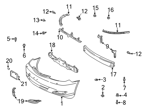2003 Toyota Camry Bumper & Components - Front Diagram