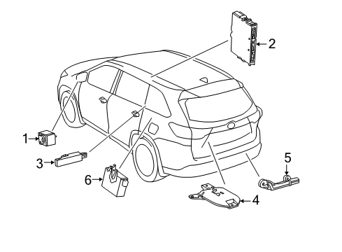 2017 Toyota Highlander Keyless Entry Components Diagram