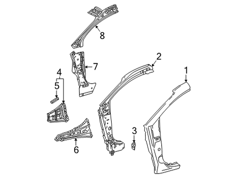 2025 Toyota Sienna Hinge Pillar Diagram