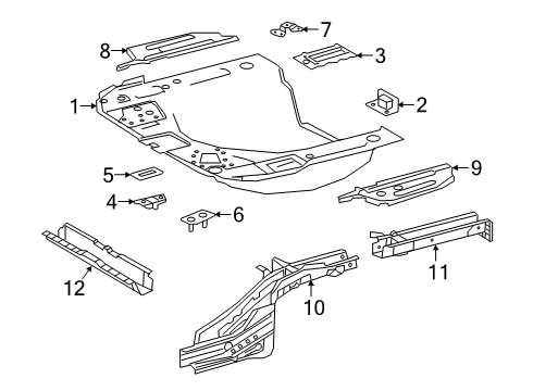 2025 Toyota Corolla Rear Floor & Rails Diagram 3 - Thumbnail