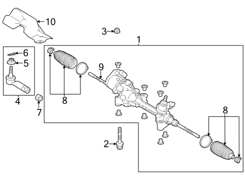 2025 Toyota Grand Highlander Steering Gear & Linkage Diagram
