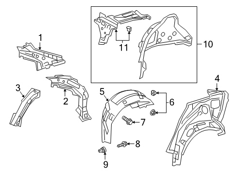 2024 Toyota Corolla Inner Structure - Quarter Panel Diagram 3 - Thumbnail