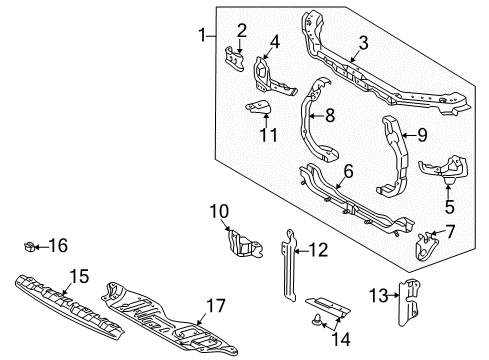 1997 Toyota Camry Radiator Support - Body Diagram 2 - Thumbnail