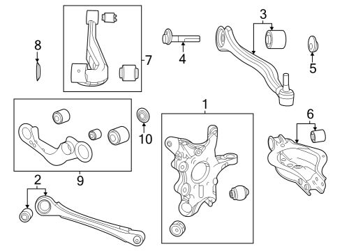 2025 Toyota Grand Highlander Rear Suspension Components Diagram