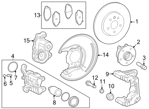 2025 Toyota Crown Pad Kit, Disc Brake Diagram for 04466-30410