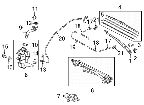 2025 Toyota Camry Wiper & Washer Components Diagram