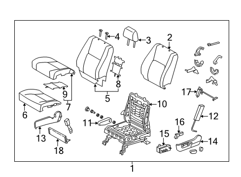 2006 Toyota Tundra Front Seat Components Diagram 6 - Thumbnail