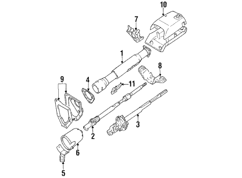 1988 Toyota 4Runner Steering Column & Wheel Diagram