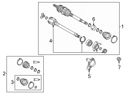 2025 Toyota Camry Drive Axles - Front Diagram