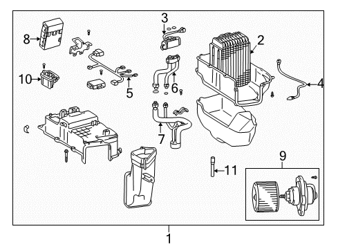 2002 Toyota Land Cruiser A/C Evaporator Components Diagram