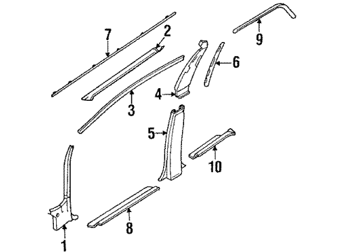 1990 Toyota Corolla Passenger Compartment Trim Diagram