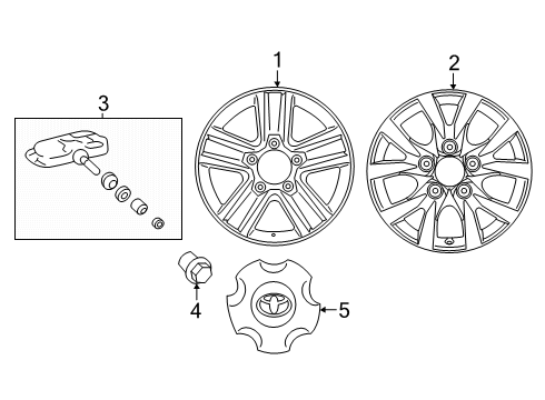 2014 Toyota Land Cruiser Wheel Covers & Trim Diagram