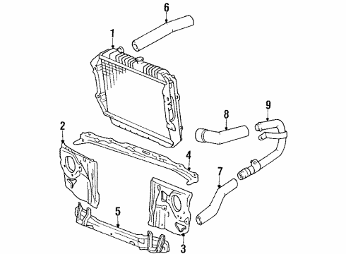 1989 Toyota 4Runner Radiator & Components Diagram