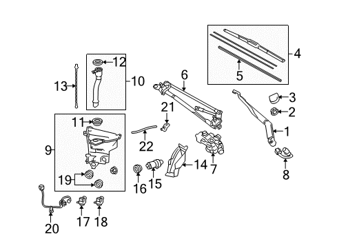 2018 Toyota 4Runner Wiper & Washer Components Diagram