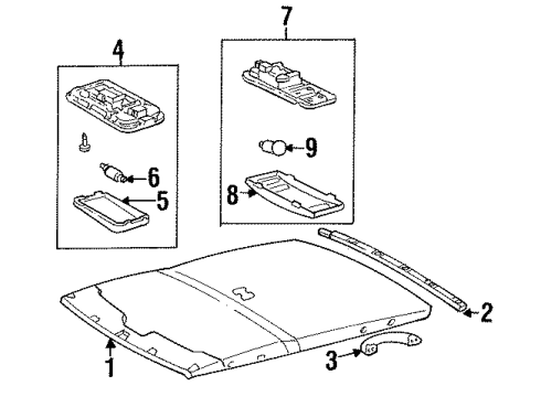 1994 Toyota Corolla Interior Trim - Roof Diagram