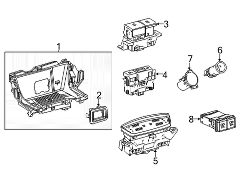 2024 Toyota Venza Center Console Diagram