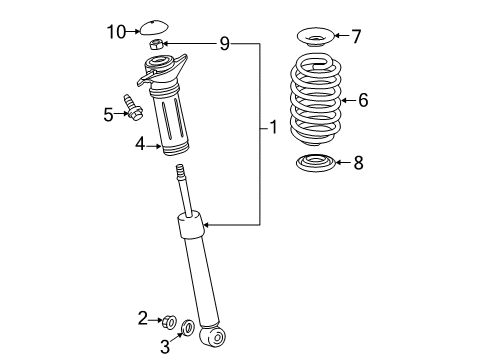 2017 Toyota Prius Prime Shocks & Components Diagram