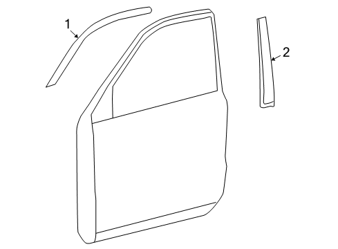 2009 Toyota Land Cruiser Exterior Trim - Front Door Diagram