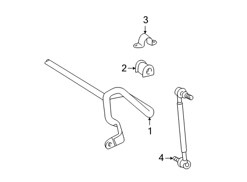 2006 Toyota Matrix Stabilizer Bar & Components Diagram 2 - Thumbnail