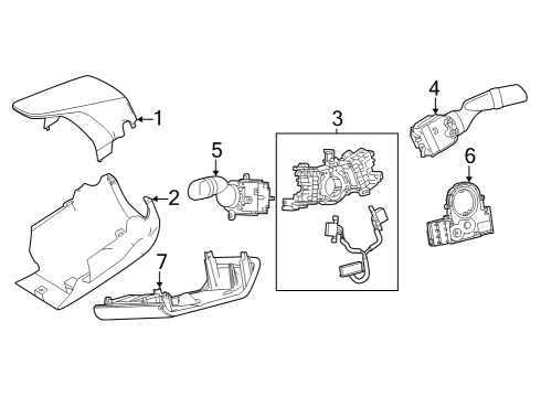 2024 Toyota bZ4X Shroud, Switches & Levers Diagram