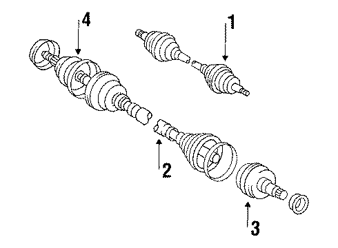 1985 Toyota Corolla Axle Shaft - Front Diagram
