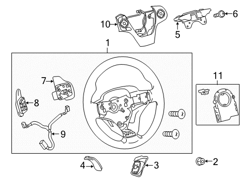 2016 Toyota Camry Steering Wheel & Trim Diagram