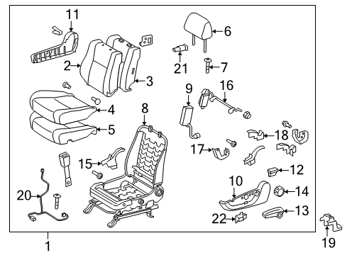 2010 Toyota Sequoia Driver Seat Components Diagram 3 - Thumbnail