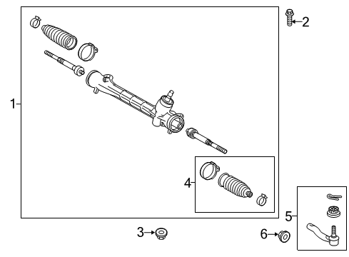 2012 Toyota Prius V Steering Gear & Linkage Diagram