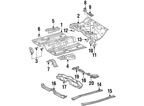 1994 Toyota Corolla Seat Belt Anchor, Passenger Side Diagram for 58015-12040