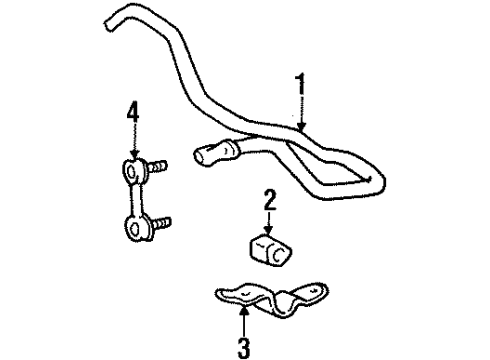 1996 Toyota Corolla Stabilizer Bar & Components Diagram 2 - Thumbnail