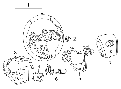 2017 Toyota Prius Prime Steering Wheel & Trim Diagram