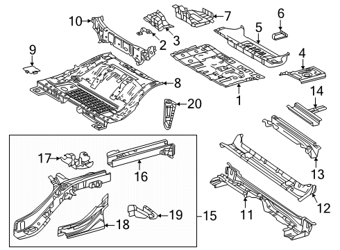 2025 Toyota Crown Signia Rear Floor & Rails Diagram