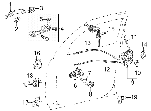 2024 Toyota 4Runner Front Door Diagram