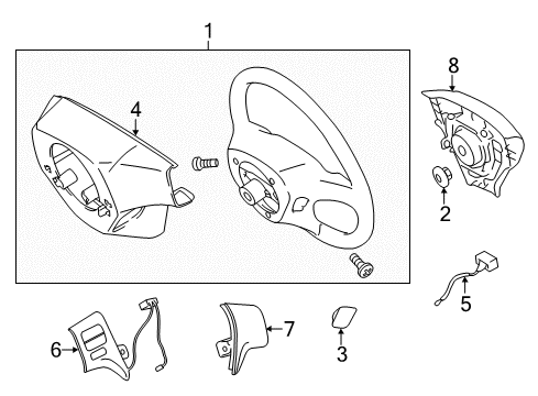 2010 Toyota Corolla Steering Wheel & Trim Diagram