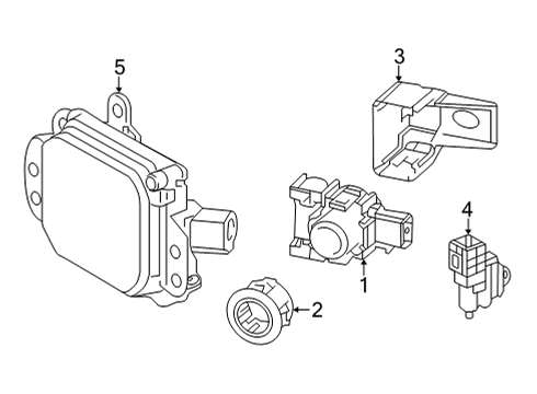 2016 Toyota Mirai Electrical Components - Front Bumper Diagram