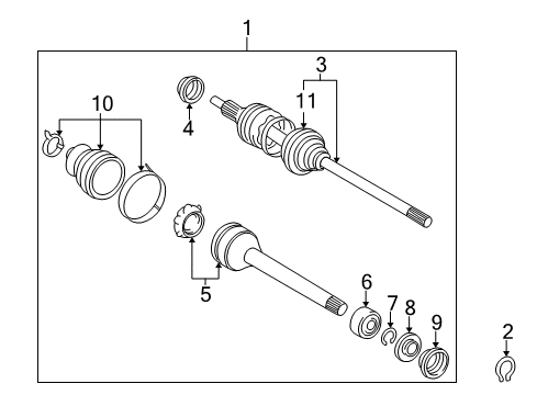 1997 Toyota Camry CV Joints, Passenger Side Diagram for 43030-06040