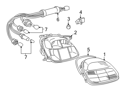 2001 Toyota MR2 Spyder Combination Lamps Diagram