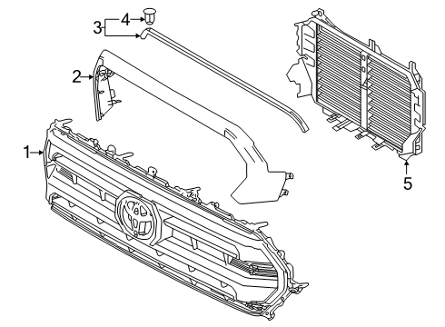 2025 Toyota Tacoma Grille & Components Diagram