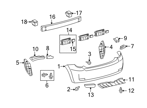 2010 Scion xD Bumper & Components - Rear Diagram